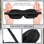 Bonuci 12 Pack Sleep Mask Blackout 3D Eye Mask for Ultralight Sleeping Night Blindfold Eye Covers with Adjustable Strap for Men Women Travel Gift Back and Side Sleeper (Black)