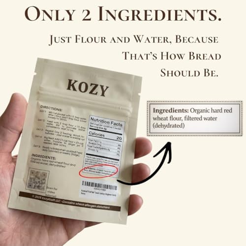 Sourdough Starter Culture – Dehydrated Wild Dry Yeast for Baking Homemade Artisan Bread – Organic, Non-GMO, Fresh, Long-Lasting & Beginner-Friendly (5 Grams)