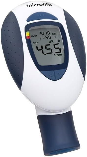 Microlife Digital Peak Flow Meter Tests PEF / FEV1 / Early Detection of Asthma Attacks, (Spirometer for Kids & Adults), Device for Monitoring Asthma, COPD & Other Lung Conditions