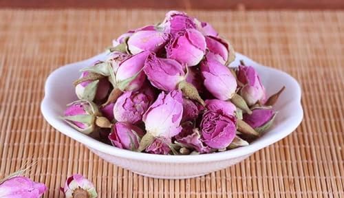 TooGet Fragrant Natural Pink Rose Buds Rose Petals Organic Dried Rosa Damascena Wholesale, Culinary Food Grade - 4 OZ