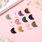 DUQGUHO Moon Stones and Healing Crystals 1 inch Moon Crystal Ornaments Set Energy Balancing Gemstones Meditation Polished Stone Christmas Ornaments Crystal Gifts for Women 12PCS