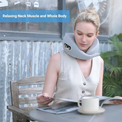 Neck Massager, Deep Tissue Kneading Massage Pillow for Neck Back Shoulder, Electric Shiatsu Massage Cushion for Pain Relief and Relaxation at Home, Office, and Travel