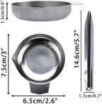 JUXYES 4PCS Metal Weighing Powder Pan with Scoop, Mini Digital Scale Pan Tray Weighing Dish for Reloading, Electronic Scale Tray Powder Measuring Pans for Jewelry Liquid Powder Lab Supplies