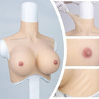 Silicone Breast Forms Breastplate Fake Breast Fake Boob High Collar Style B-G Cup For Crossdresser Cosplay Drag Queen