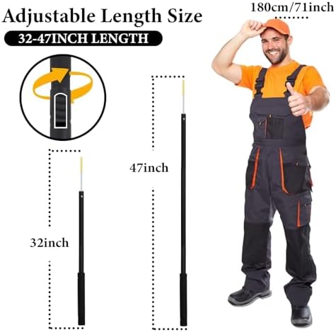 Garbage Picker Upper Tool, Trash Picker Stick Extend 32-47 inch Ergonomic Design Concept Thickened Stainless Steel Material Sturdy Suitable for Paper Towels cans and Plastic Bottles.
