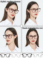 AEZUNI Oversize Square Reading Glasses for Women Oversized Trendy Large Readers 100 150 200 250 300 350 (Demi,1.5)