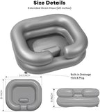 Inflatable Shampoo Basin, Hair Washing Bowls for Bedridden, Disabled, Injured, Elderly, Pregnant, Portable Hair Washing Station for Home & Dreadlock Care(Silver)