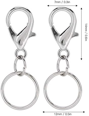 20Pcs Lanyard Snap Hook, Keychain Hooks for Lanyard, Key Chain Hook Accessories, Suitable for Making Lanyards, Key Chains, Zipper Handles, Etc (7x14mm Shrimp Buckle with 12mm Inner Diameter