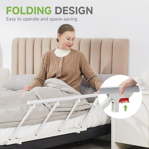 Real Relax Bed Rails for Elderly Adults Safety, Folding Bed Railings for Seniors Fit Full Twin King Queen Size, for Elderly Adults Rail Assist for Seniors Safety Bed, 37.8" x16.3"