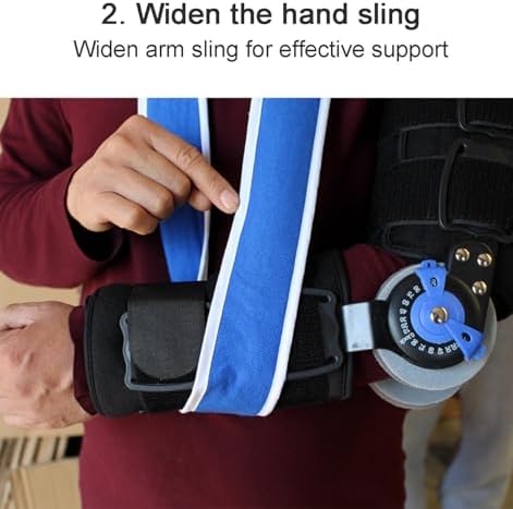 One Size Articulated Elbow Splint Universal Elbow Stabilizer for Left and Right Arm, Elbow Brace Immobilizer with Strap