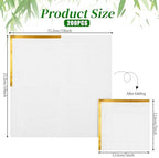 200 Pcs White Napkins with Gold Trim 2 Ply Cocktail Napkins Disposable Decorative Golden Foil Edge Dessert Beverage Napkin Paper for Wedding Reception Birthday Party Anniversary