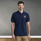 Polo Shirts for Men Italia Flag Embroidery Cotton Short Sleeves Golf Tees