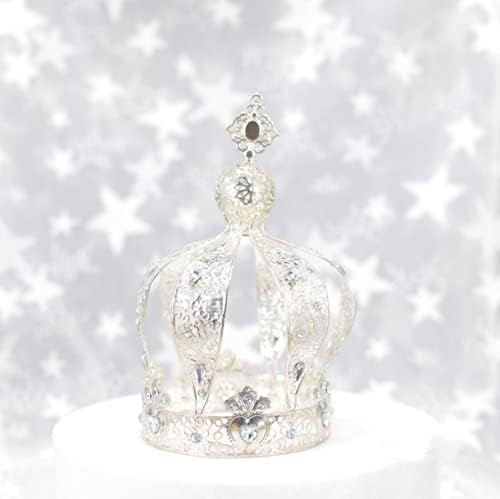 Crown Creative Metal Cake Topper Accessory For Wedding Party Special Event Wedding Birthday Baby Shower Decorations Silver