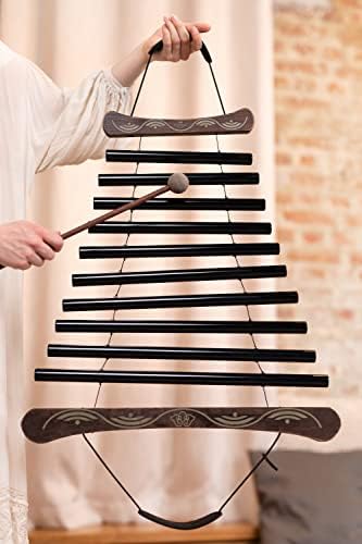 Meinl Sonic Energy Meditation Flow Chimes for Relaxing Sound Healing with Mallet and Bag, 2-Year Warranty (MFC10CMIBK), Black