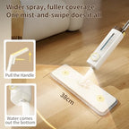 2 in 1 Wet Dry Spray Mop for Floor Cleaning, Swivel Flat Long Handle Trapeador with Washable Reusable Pads & Refillable Bottle, Lightweight for Hardwood, Laminate, Vinyl, Tile, Marble, Cream White