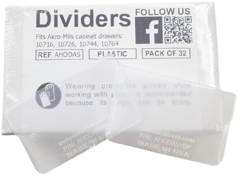 Pack of 32 Divider for Small Drawers Plastic Storage Hardware Cabinet, Compatible with Akro-Mils 40716 (Small Drawer Size)