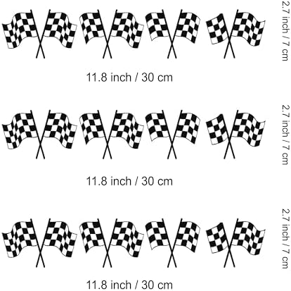 3 pcs Racing Flag Cake Strips Edible birthday cake strips, cake side borders, Icing Sheets 2.7X11.8