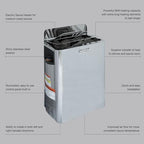Harvia The Wall Electric Sauna Heater, Powerful 240V Sauna Stove for Medium Sized Rooms, Illuminated Operating Panel, Electric Heater for Dry Sauna Room, Includes Stones (6kW - Black)