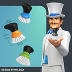 MR.SIGA Dish Scrub Brush, Palm Brush Dish Scrubber with Ergonomic Grip, Kitchen Brushes for Dishes, Gray, Pack of 2