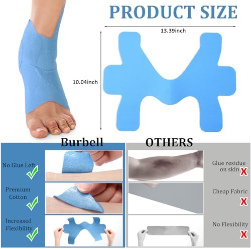 20 Pcs Kinesiology Tape for Ankle, Colorful Ankle Tape Athletic Waterproof Precut Kinesiology Taped Provides Knees Support and Stability for Ligament and Muscle (Black,Rose Red,Skin,Blue)