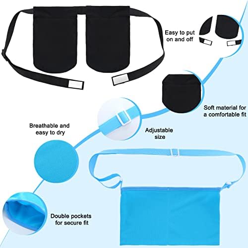 Tondiamo Adjustable Mastectomy Drain Holder Drain Pouch with Shower Bag Drainage Pouch Breast Shirts Two Pockets Mastectomy Tummy Tuck Recovery Supplies(Two Pockets,Black, Blue, Two Pockets)