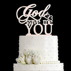 God Gave Me You Wedding Cake Topper for Wedding/Engagement/Marriage Party Decorations (Mirror Rose Gold Acrylic)