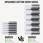 COOVAN Mens Cotton Crew Socks Moisture Wicking Cushioned Athletic Heavy Duty Work Boot Socks 6 Pairs