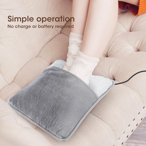 Electric Foot Warmer Rechargeable Pad Rapid Feet Heating Cover Targeted Heat for Feet USB Powered Compact Storage for Women Men Offices Chair Camping Legs Rest Work Home Winter Rest Wellness