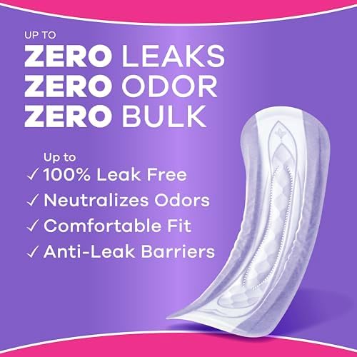 Always Discreet Adult Incontinence Pads for Women, Drier, 4 Drop Regular Length, Moderate Absorbency, Pads for Bladder Control Management, Bladder Leaks, & Postpartum Pads, 66ct