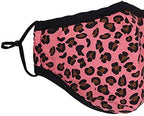 Trimming Shop Reusable Face Mask Washable Face Covering Bandana Face Mask, 3 Layer Cotton Face Mask Breathable Fashion Face Mask for Protection Against Pollution, Pink, 10pcs