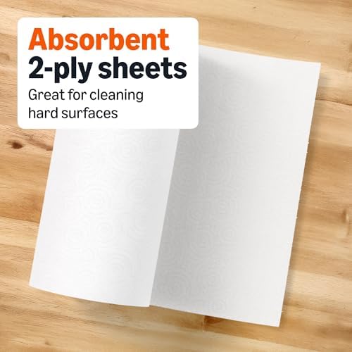 Amazon Basics 2-Ply Flex-Sheets Paper Towels, 12 Basics Rolls = 40 Regular Rolls, Everyday Value with 150 Sheets per Roll, Packaging May Vary