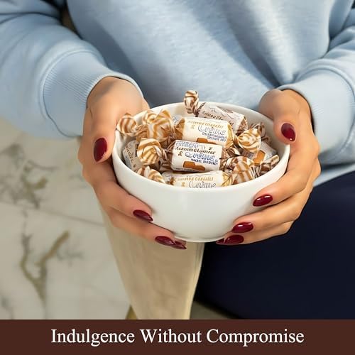 ANDY ANAND CHOCOLATIER Sugar Free Creamy Taffy Toffee - Trio of Caramel, Chocolate & Coffee - Made in Europe Gluten Free Assorted Flavor Individually Wrapped Candy With No preservatives (33pcs, 7 Oz)