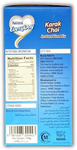 Nestle Everyday Karak Chai Instant Tea Mix, 10 Sachets Box (17g Each), Rich & Creamy Milk Tea