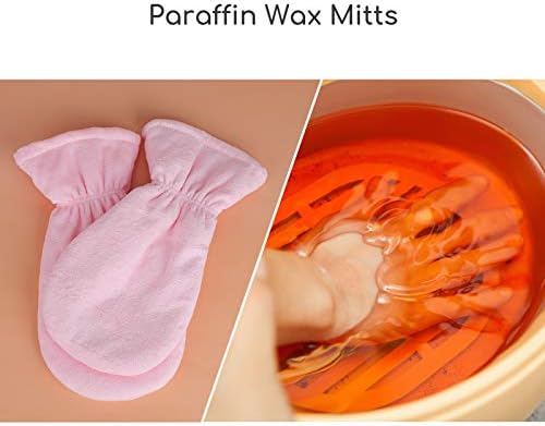 Segbeauty Thick Paraffin Wax Mitts, Paraffin Heated Hand SPA Mittens for Women, Gloves for Women Moisturizing Cracked Hands Hot Wax Hand Paraffin Thermal Treat SPA Wax Warmer Paraffin Wax Machine Pink