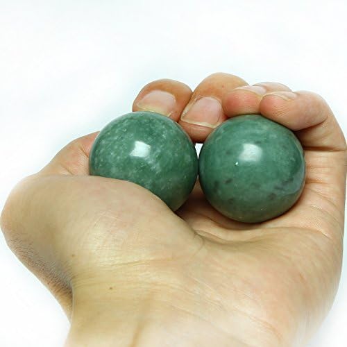 BRABUD 1.57" Marble Green Baoding Balls Chinese Health Exercise Massage Balls Stress Relieve Hand Exercise BS023