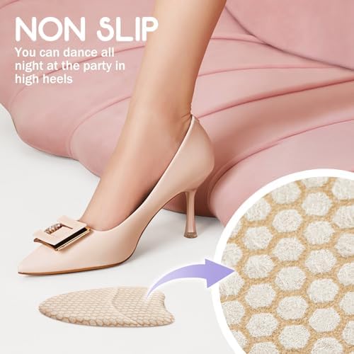 ZAIWOO Metatarsal Pads for Women, Ball of Foot Cushions, Heel Inserts, High Heel Comfort Pads (2 Pairs), Anti Slip, Invisible Design
