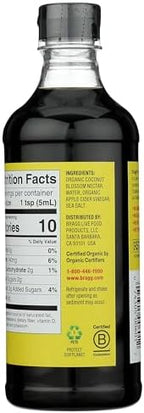Bragg Organic Coconut Aminos – 16oz, Soy-Free Alternative, Gluten-Free, Dark & Rich Flavor for Cooking – Vegan, No Salt Added, Packed with Amino Acids – Plant-Based Seasoning & Marinade