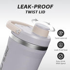 PROCHAIN Insulated Stainless Steel Shaker Bottle, Metal Shaker Cup for Protein Shakes with Storage, Leak-Proof Twist Lock Lid, Perfect for Gym Sports, 20 oz
