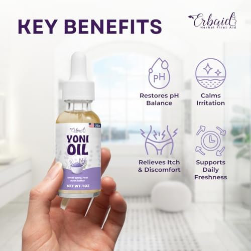 Yoni Oil – Natural Feminine Oil for Women, Odor Control, Dark Spots, Ingrown Hairs & Skin Brightening – pH Balanced, Moisturizing, Herbal Serum with Essential Oils – Intimate Vaginal Care, Made in USA