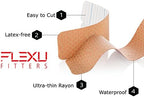 FlexU Kinesiology Tape - 60 2" x 10" Pre-Cut Strips for Lower Back, Knees, & Shoulders; Pain Relief & Support for Muscles & Joints(Beige)