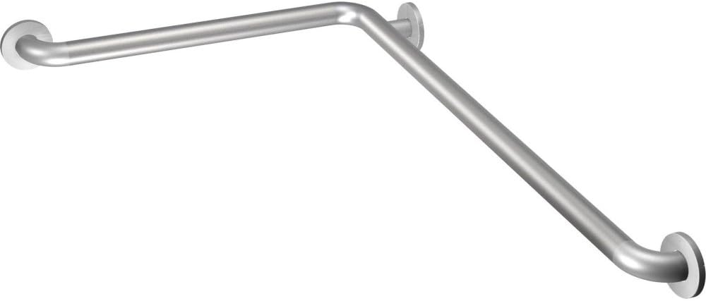 Moen 8994 Bathroom Safety 24-Inch x 36-Inch L-Shaped Peened Bathroom Grab Bar, Peened