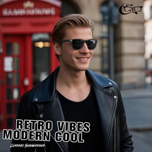 CGID Retro Polarized Sunglasses Men Womens Lightweight Black Shades UV400 Driving Fishing Golf