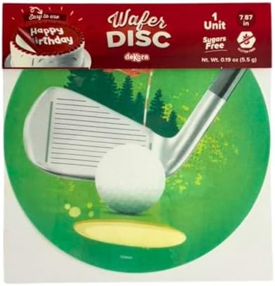 Dekora, Edible Golf Ball Cake Decoration, Edible Cake Toppers Decoration for Sports Party, Round 7.8 In, For Fondant, Cream, Buttercream and Chocolate Coating, Easy to Use, Sugar-Free