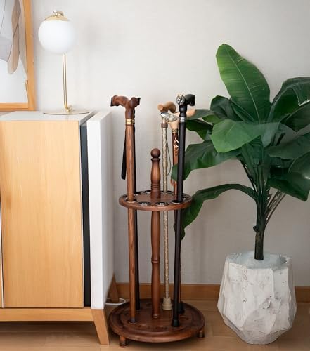Asterom Cane Stand - Handmade, Wooden - Display Cane Stand Holder for Walking Sticks & Umbrellas