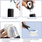 CELOX Dish Brush with Soap Dispenser, Heavy Duty Dish Brush for Cleaning Kitchen