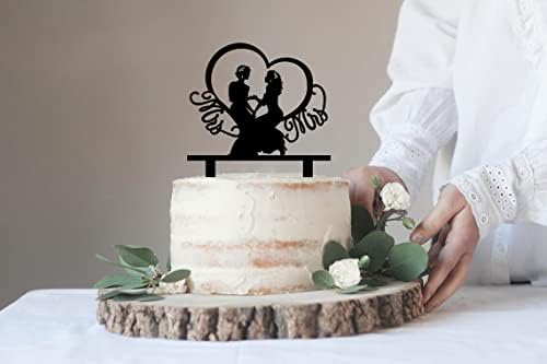 Lesbian Wedding Cake Topper, Mrs & Mrs Cake Topper for Female's Wedding Party Supply, Lesbian Marriage Union Party decor