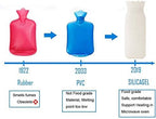Silicone Hot Water Bottle Microwave Heating with Knit Cover Hot Water Bag for Pain Relief, Kid Hot & Cold Therapy- Warm Gift for Birthday, Christmas, Exchange Party