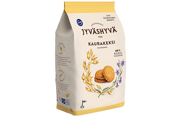 Fazer Jyvashyva Kaurakeksi 100% oat Biscuits 1 Pack of 350g 12.3oz
