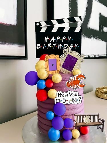 JeVenis 27 PCS Friend Cake Topper Friend Party Decorations Friend Birthday Decorations Balls Cake Topper