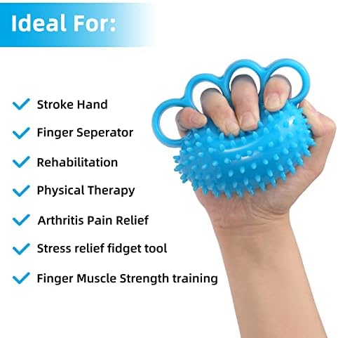 Hand Exercise Ball Finger Therapy Ball - Grip Strengthening, Improve Flexibility, Squeeze Stress Relief Balls, Resistance Strength Trainer for Hand